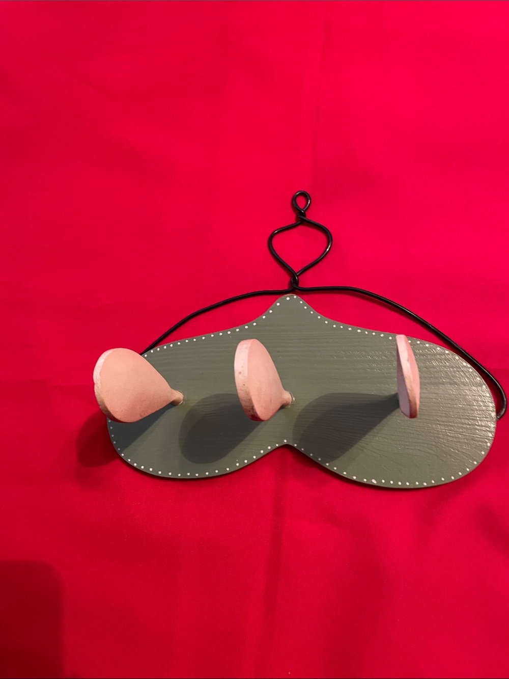 Gray and Pink Wall Hook Rack - Decorative Home Wall Decor Hooks